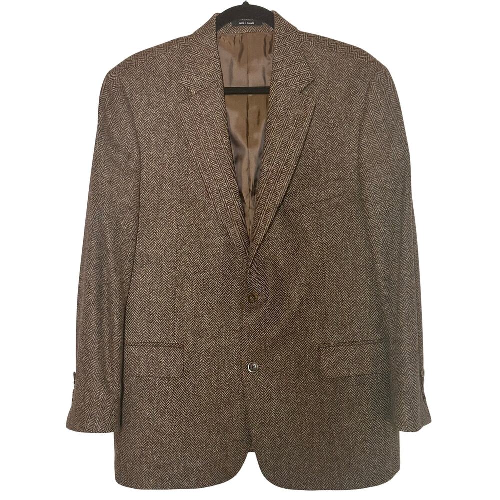 Vintage Bespoke Empire Montreal 42R Brown / Multi Wool Mens Blazer Sport Coat
